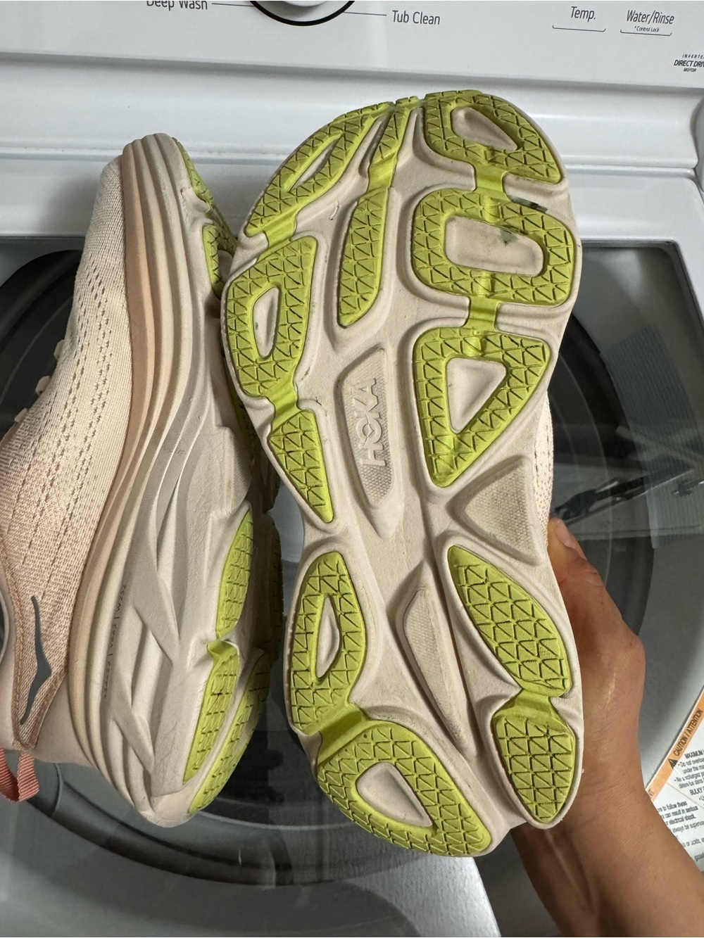 Hoka Beige Peach Running Shoes - Picture 12 of 14